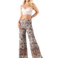 Tan Vintage Floral Print  High Waist Palazzo Pants