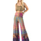 Multicolored Abstract High Waist Palazzo Pants