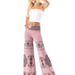 Pink Large Geometric Floral High Waist Palazzo Pants
