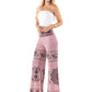 Pink Large Geometric Floral High Waist Palazzo Pants