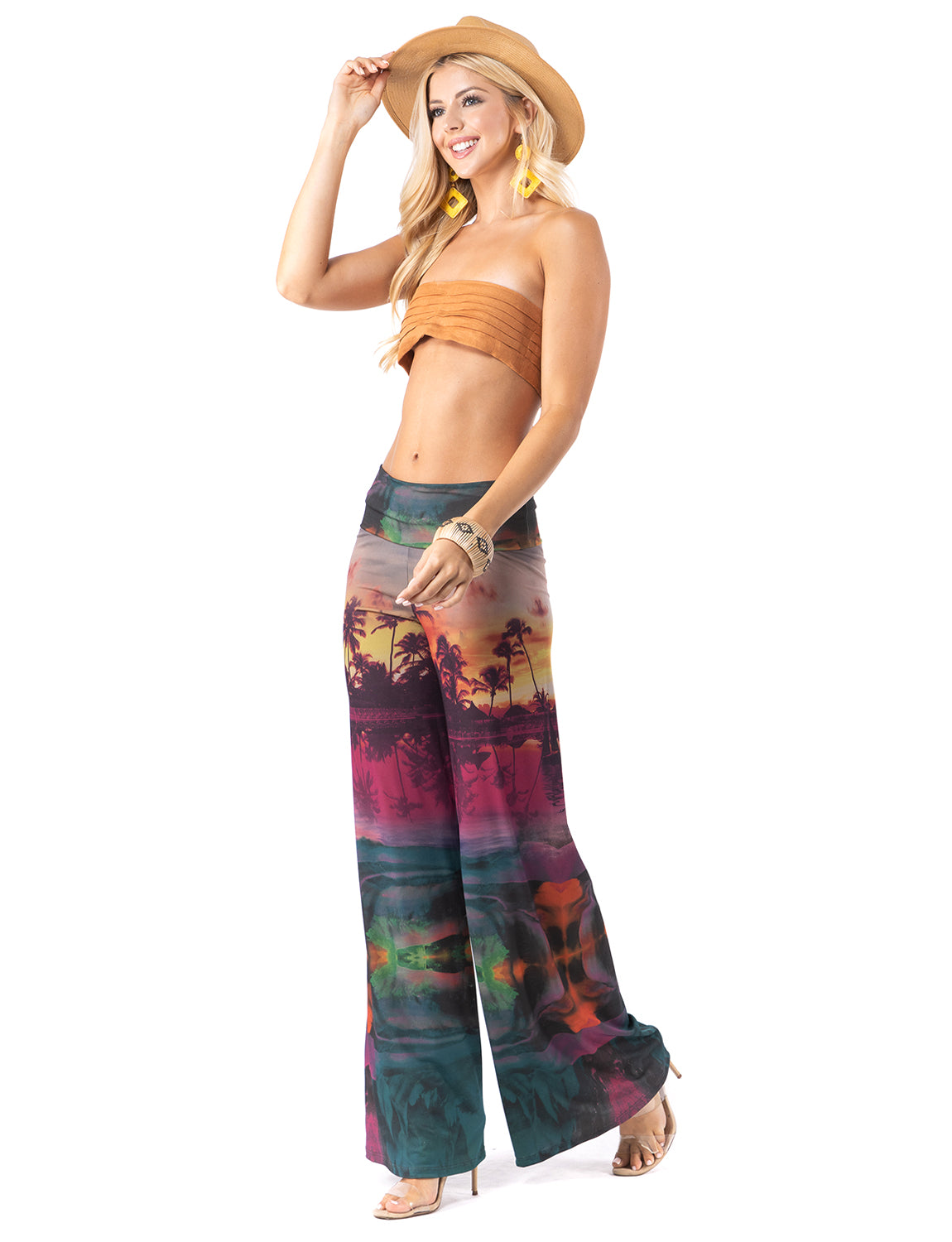 Multicolor Sunset High Waist Palazzo Pants