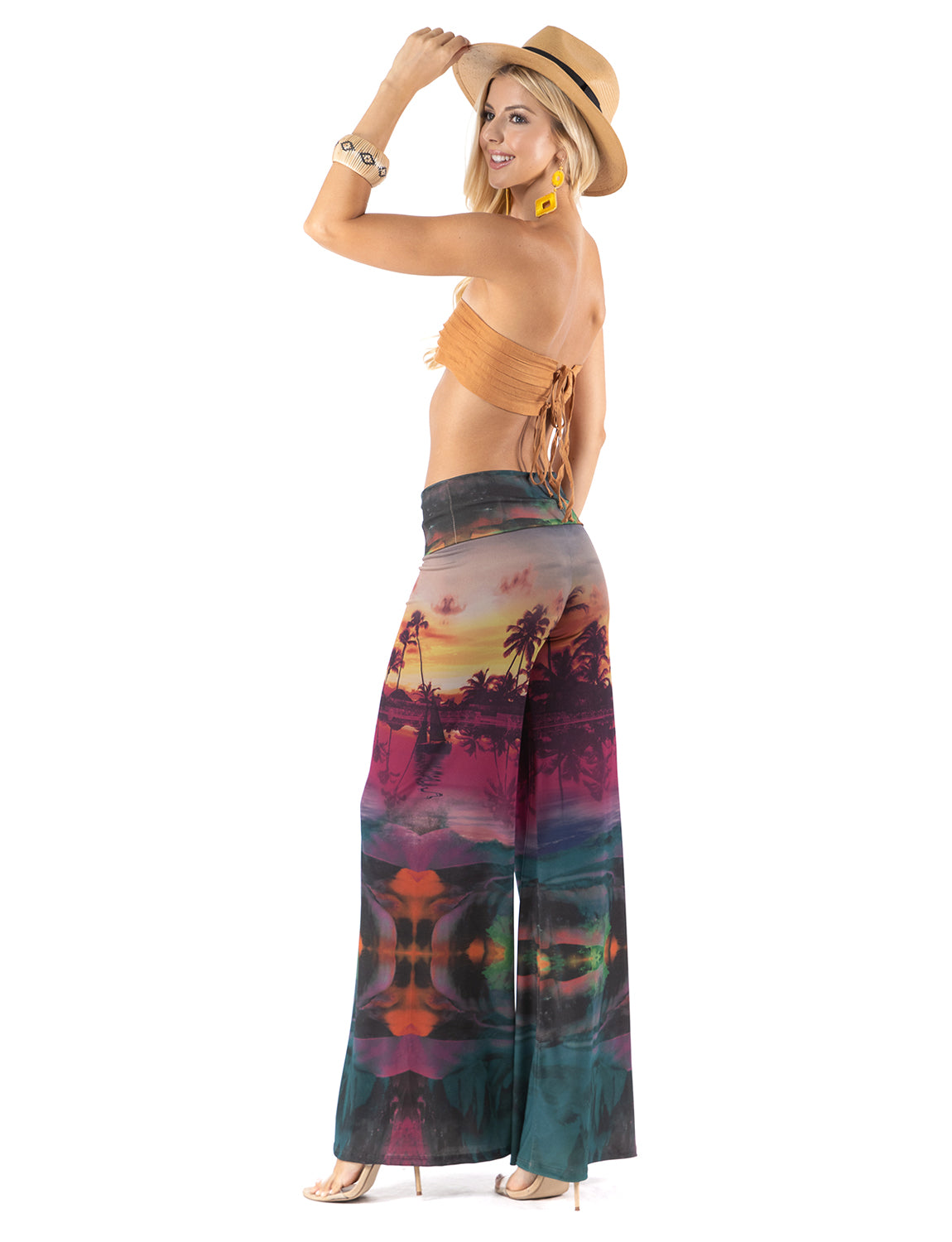 Multicolor Sunset High Waist Palazzo Pants
