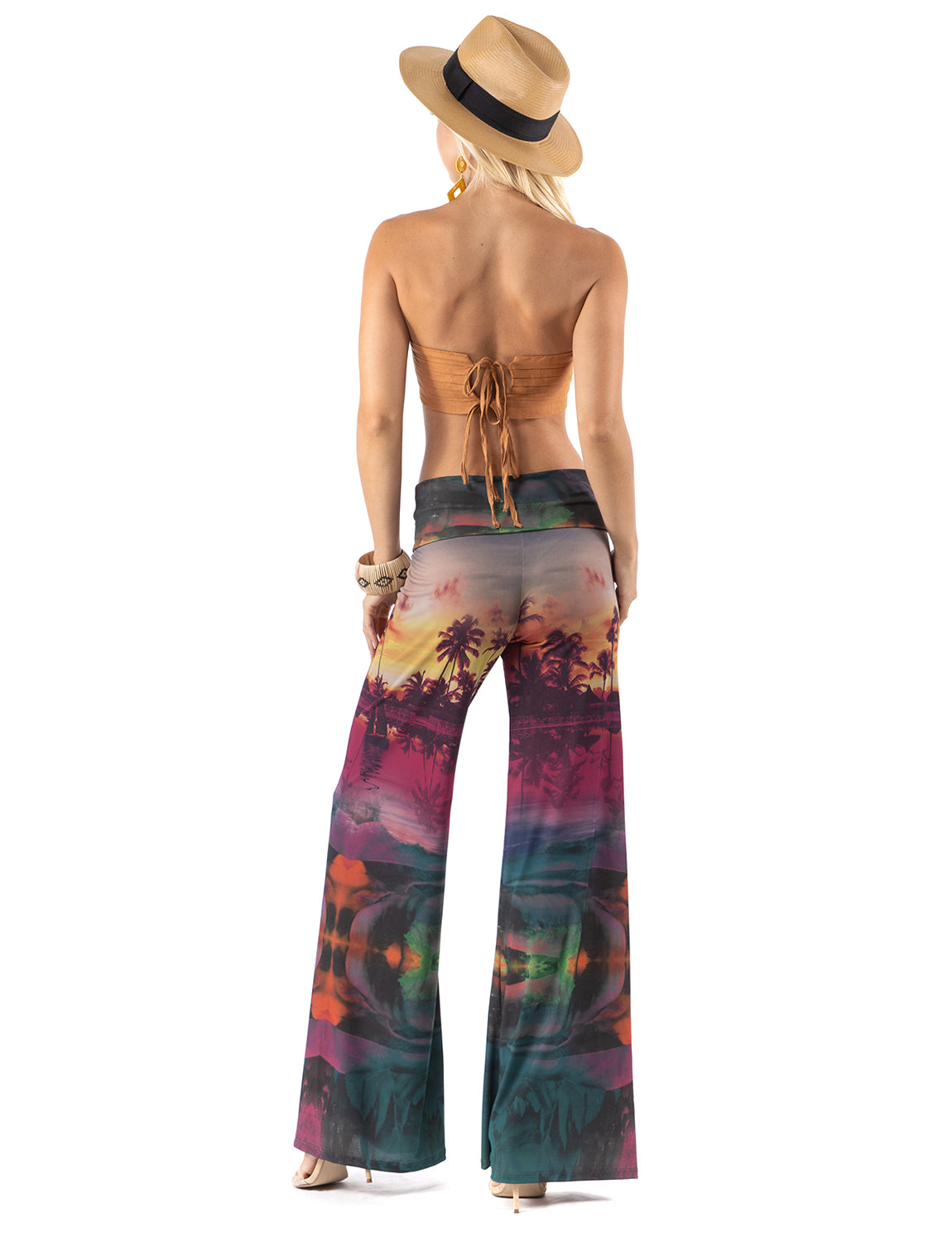 Multicolor Sunset High Waist Palazzo Pants
