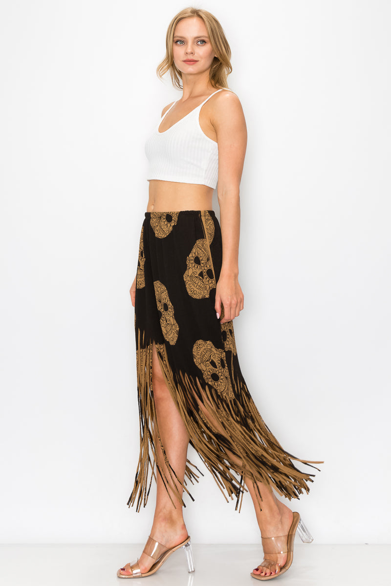 Asymmetric Women Fringe Skirt