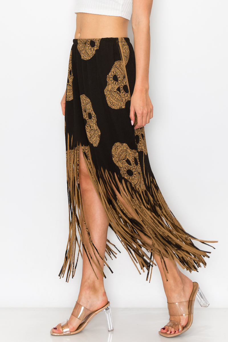 Asymmetric Women Fringe Skirt