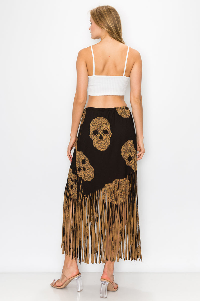 Asymmetric Women Fringe Skirt