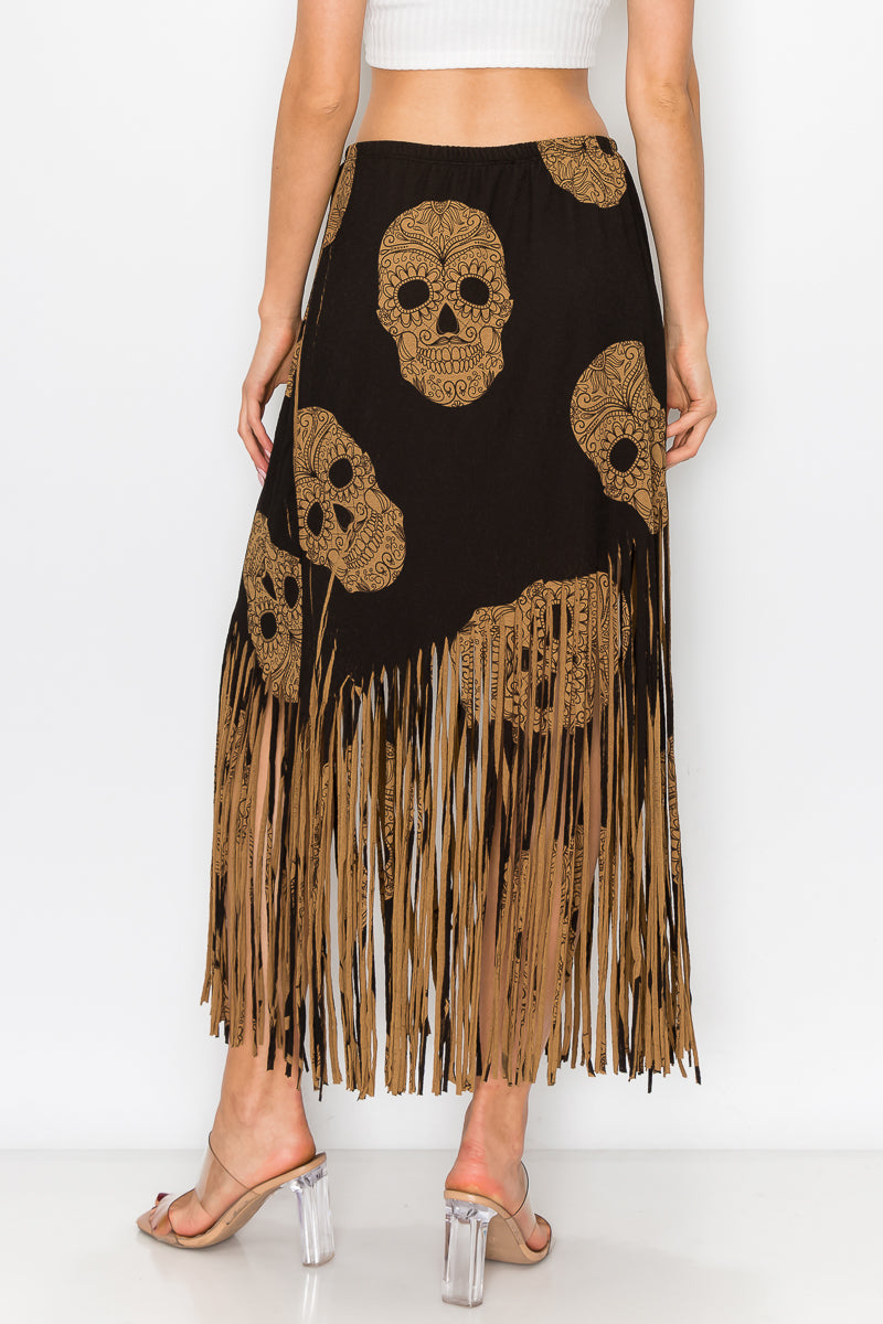 Asymmetric Women Fringe Skirt