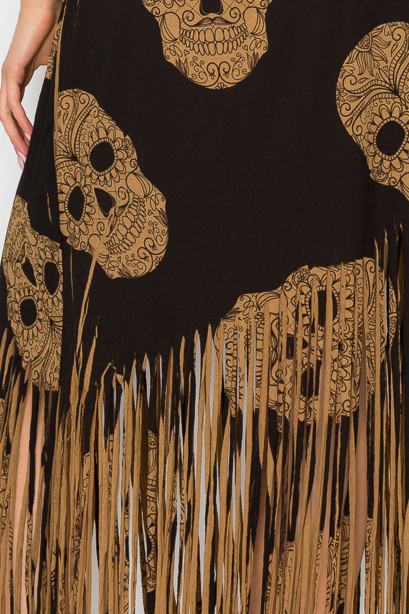 Asymmetric Women Fringe Skirt