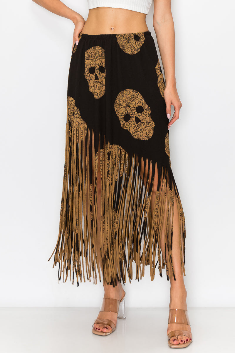 Asymmetric Women Fringe Skirt