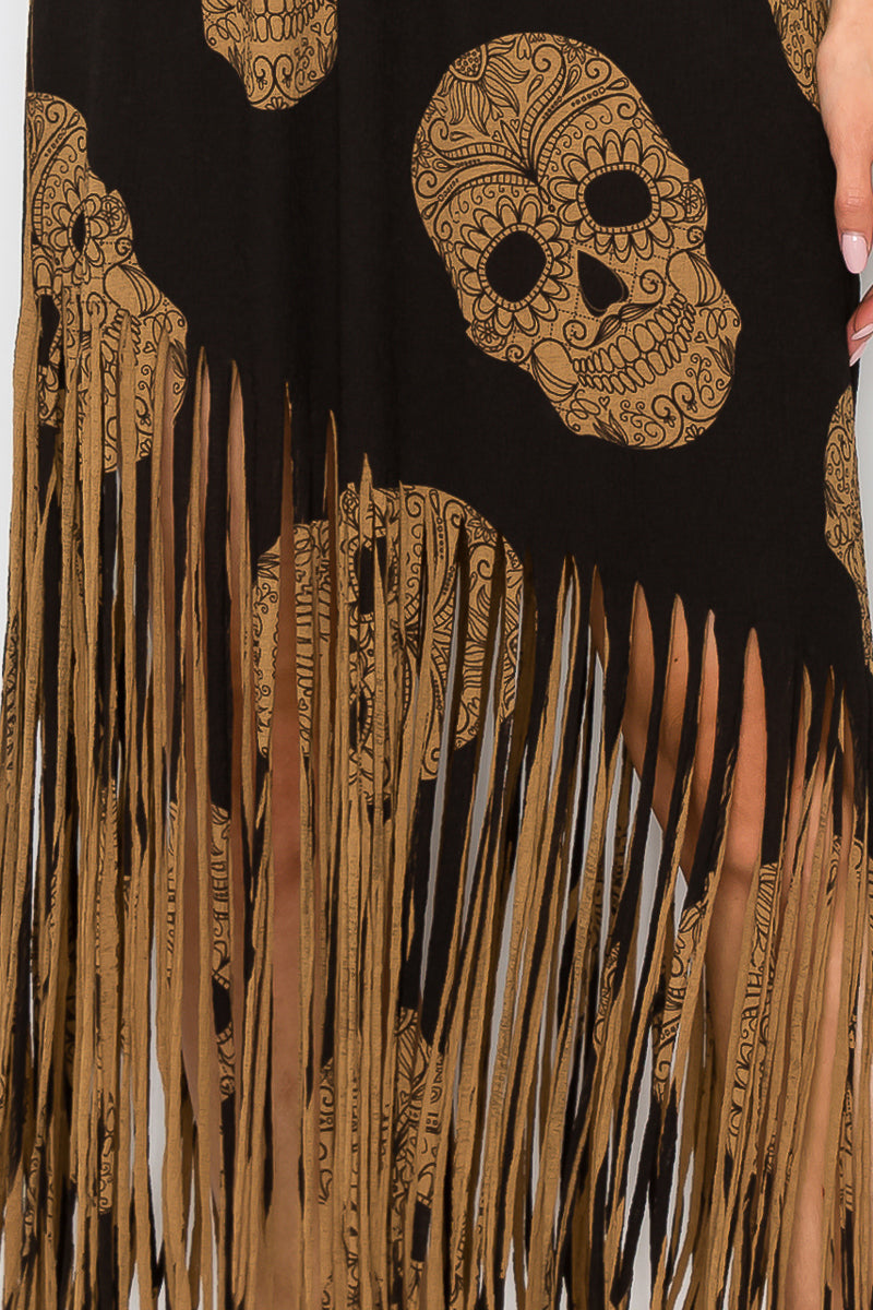 Asymmetric Women Fringe Skirt