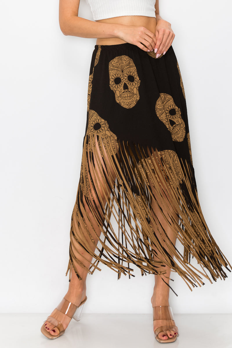 Asymmetric Women Fringe Skirt