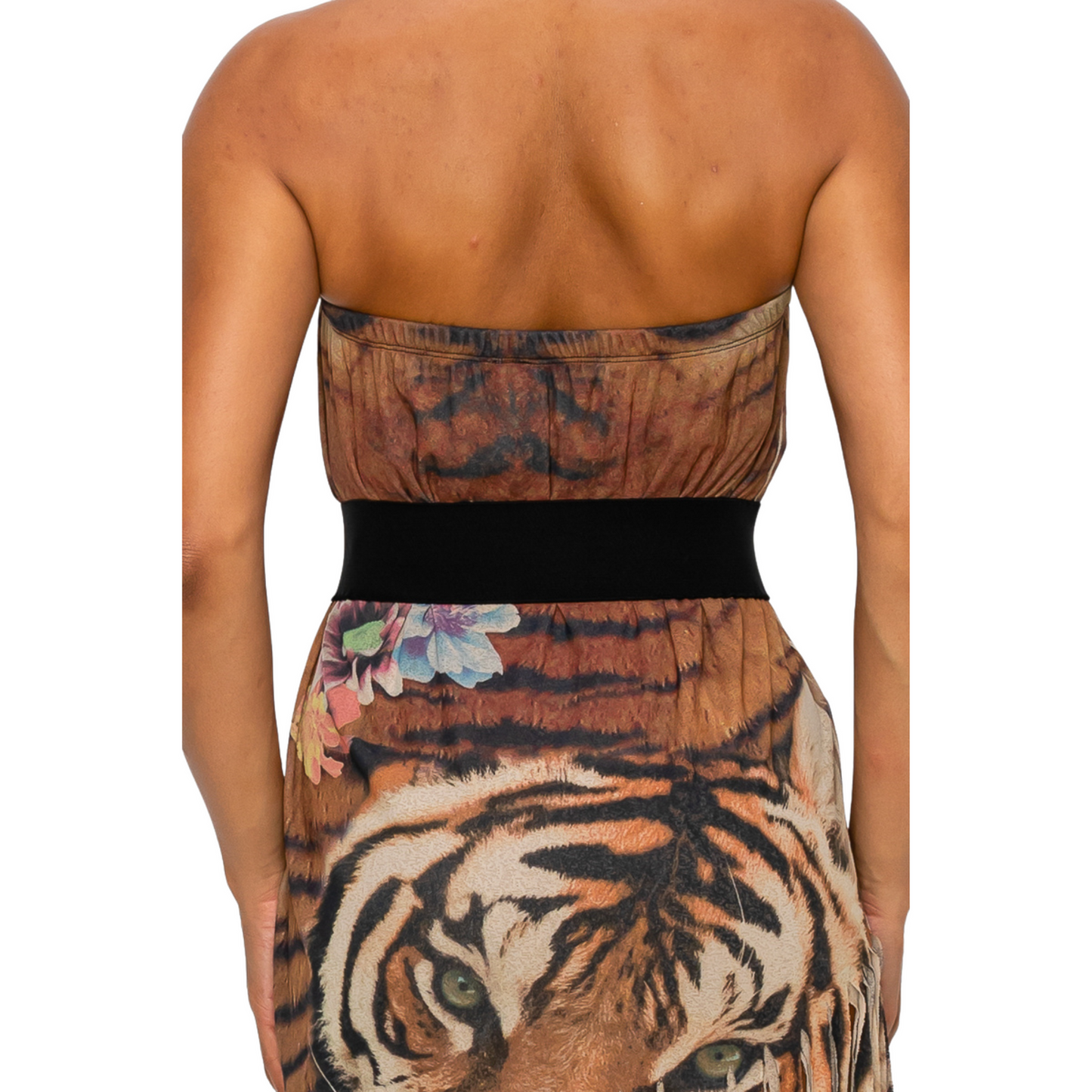 Sublimation print Fringe Skirt with Mocha Tiger