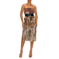 Sublimation print Fringe Skirt with Mocha Tiger