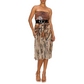 Sublimation print Fringe Skirt with Mocha Tiger