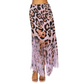 Asymmetric  Women Fringe Skirt - Sublimation Leopard Printed
