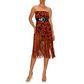 Women Fringe Skirt - Sublimation Rust Leopard Printed