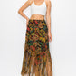 Sublimation Sugar Skull Printed Fringe Skirt for Women