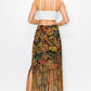 Sublimation Sugar Skull Printed Fringe Skirt for Women