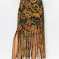 Sublimation Sugar Skull Printed Fringe Skirt for Women