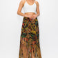 Sublimation Sugar Skull Printed Fringe Skirt for Women