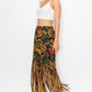 Sublimation Sugar Skull Printed Fringe Skirt for Women