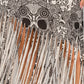 Sublimation Skull Printed Elastic Waist Fringe Skirt