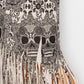 Sublimation Skull Printed Elastic Waist Fringe Skirt