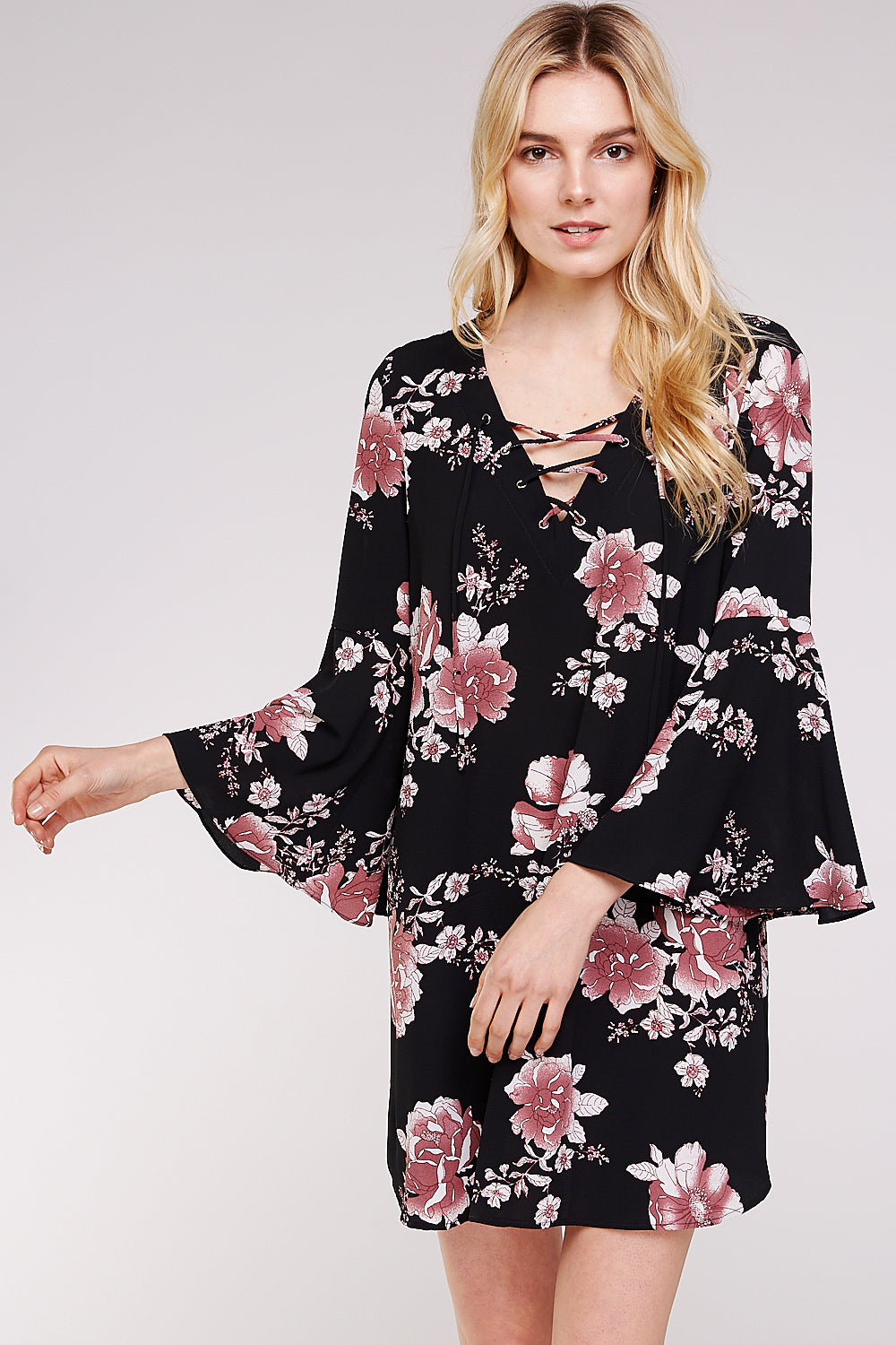 Tunic Dress with Flared Bell sleeves