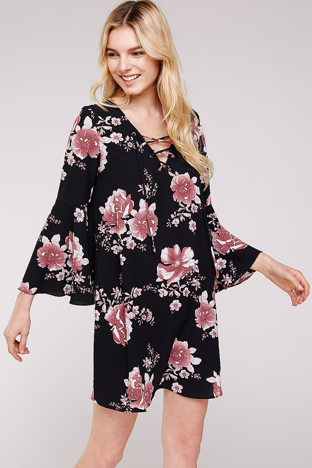 Tunic Dress with Flared Bell sleeves