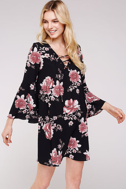 Tunic Dress with Flared Bell sleeves