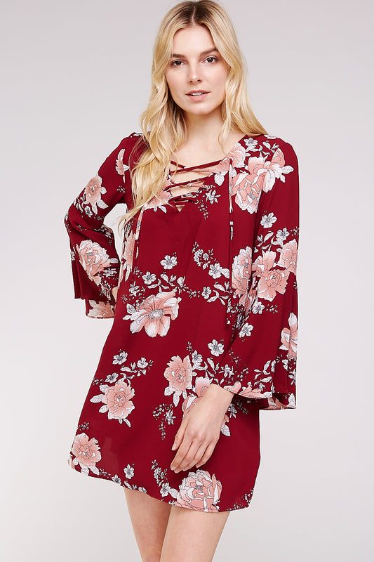 Tunic Dress with Flared Bell sleeves