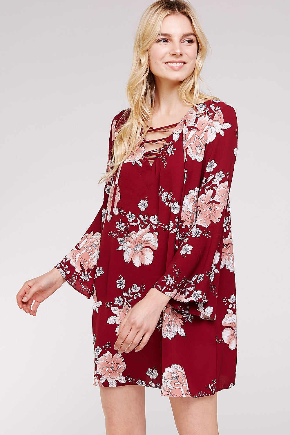 Tunic Dress with Flared Bell sleeves